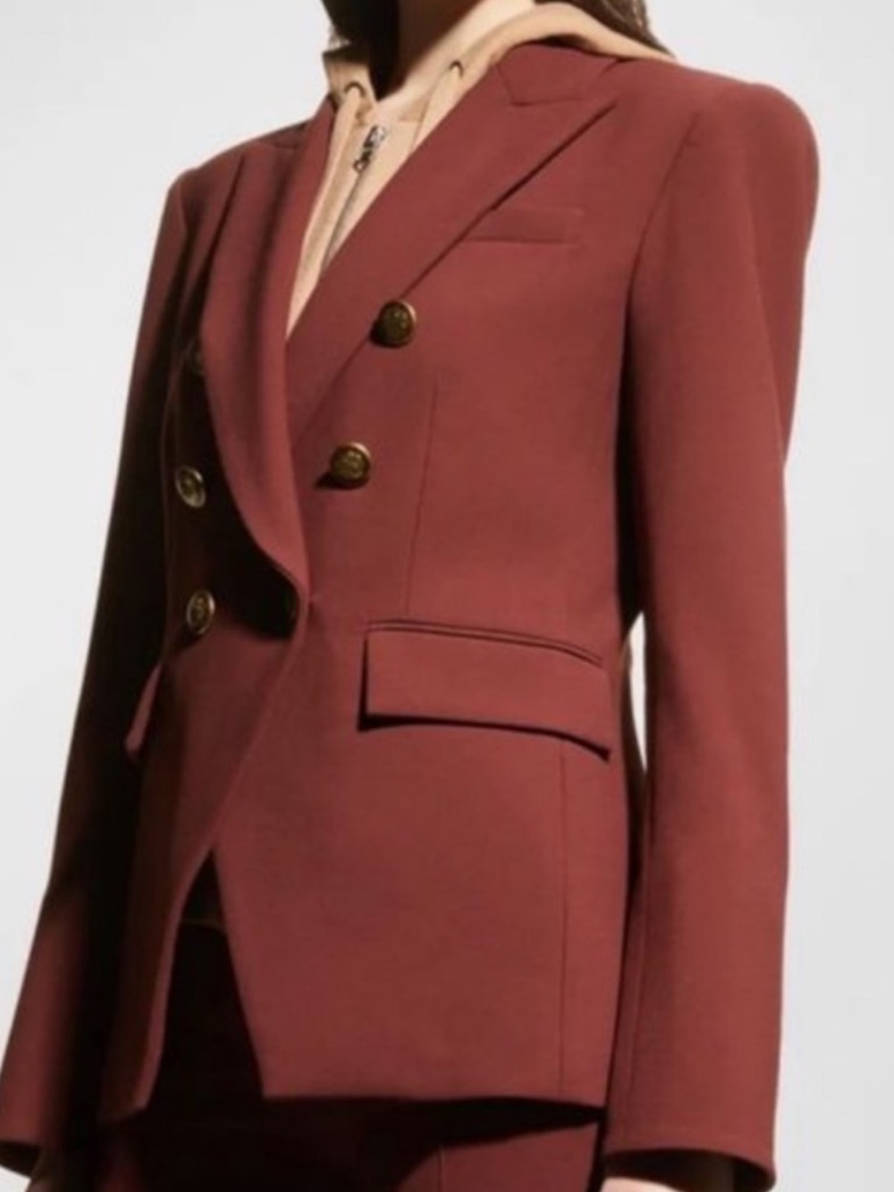 NWT Elie Tahari Double-Breasted Rust-Toned Blazer